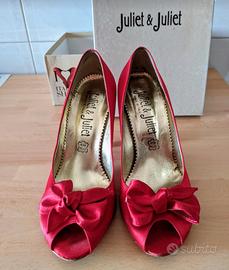 Scarpe décolleté raso rosse