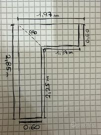 Cucina angolare, escluso microonde e forno