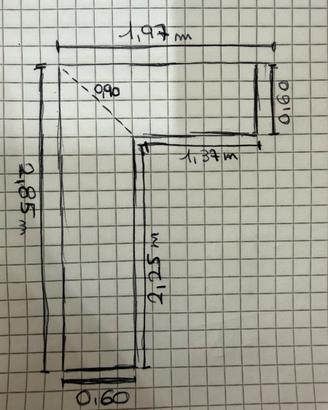 Cucina angolare, escluso microonde e forno