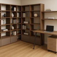 Ufficio con libreria GOLF angolo eucalipto