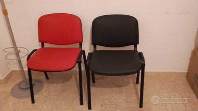 sedie in ecopelle 5 rosse e 5 testa di moro