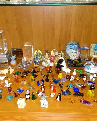 Mega collezione oggetti di cristallo, soprammobili