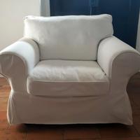 Poltrona Ektorp Ikea con fodera cotone bianca