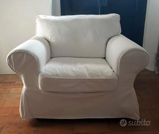 Poltrona Ektorp Ikea con fodera cotone bianca