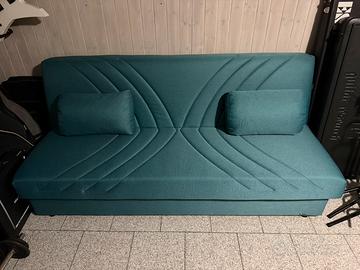 2 divani letto colore tiffany con contenitore