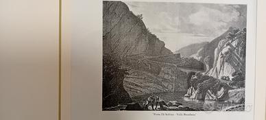 stampa antica  Ponte di Sedrina val Brembana 