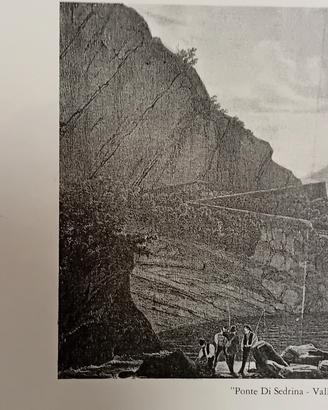 stampa antica  Ponte di Sedrina val Brembana 