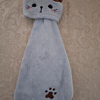 Asciugamano Gatto in Microfibra con Asola