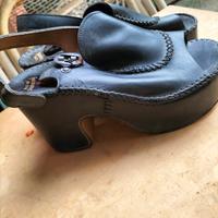 vintage, zoccoli con zeppa fine anni '60