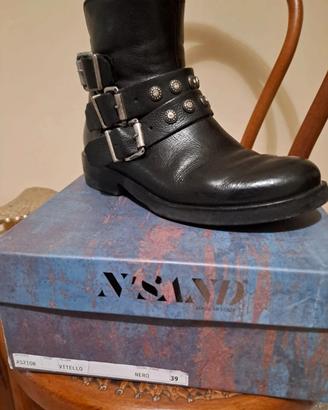 Stivaletti Biker N’Sand in Vera Pelle 