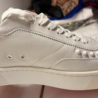 Sneakers Louboutin Louis Junior Spike bianche 43.5