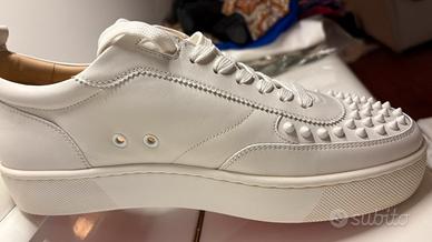 Sneakers Louboutin Louis Junior Spike bianche 43.5