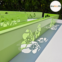 Mensole in metallo verde mela effetto floreale