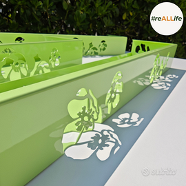 Mensole in metallo verde mela effetto floreale