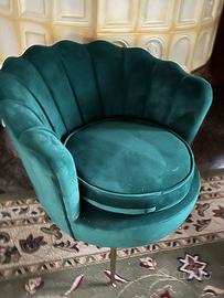 poltrona velluto verde
