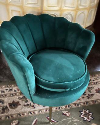 poltrona velluto verde