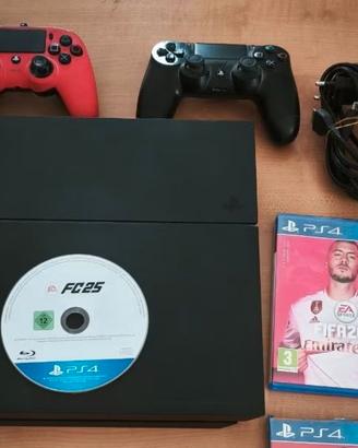 Ps4 con giochi e 2 controller