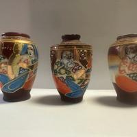 3 vasi piccoli giapponesi stile Satsuma