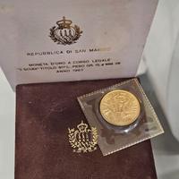 5 scudi San marino in oro 22 kt
