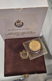 5 scudi San marino in oro 22 kt