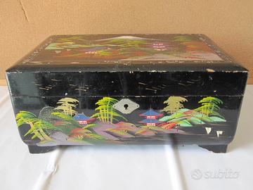 Cofanetto portagioie antico in legno scatola grand