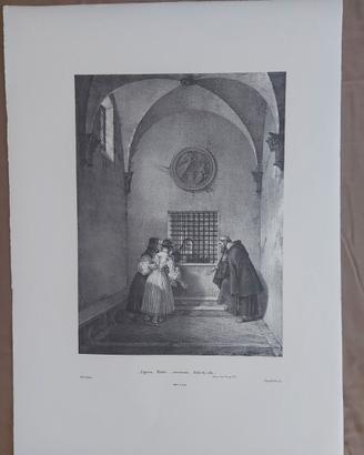 Litografie Artista Gallo Gallina I Promessi sposi