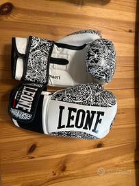 Leone guanti da Boxe Maori Nero-Bianco