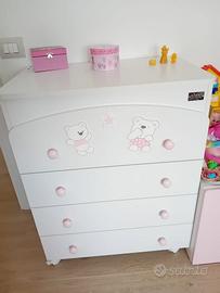 Fasciatoio/Cassettone per cameretta bambina