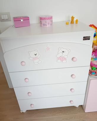 Fasciatoio/Cassettone per cameretta bambina