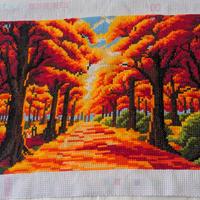 Quadro fatto a mano a punto croce “Terra Dorata” 