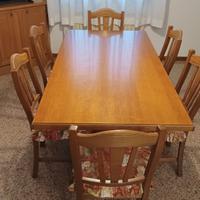 tavolo, sedie, credenza in rovere Snaidero 