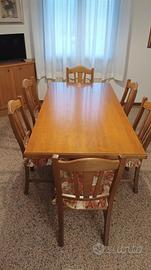 tavolo, sedie, credenza in rovere Snaidero 