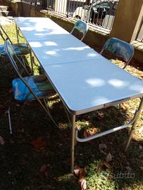 tavolo campeggio 10 persone nuovo con 4 sedie pieg