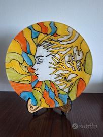Piatto nuovo  dipinto "Viso donna"