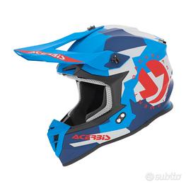 Casco Off Road linear blu bianco rosso