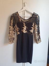 Abito Elegante Donna Nero con Ricami-Taglia S