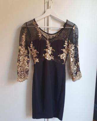 Abito Elegante Donna Nero con Ricami-Taglia S