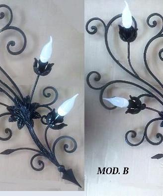 Lampadario applique in ferro forgiato a mano
