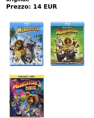Box Madagascar - 3 DVD/Blu-ray originali