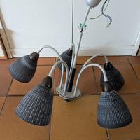 Lampadario con 5 coppe in vetro come nuovo
