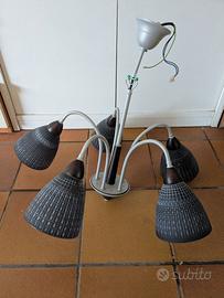 Lampadario con 5 coppe in vetro come nuovo