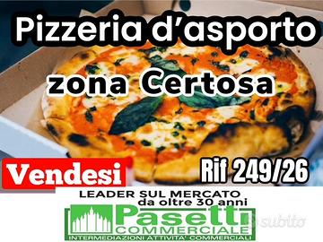 PIZZERIA D'ASPORTO di mq 60 con 2 vetrine