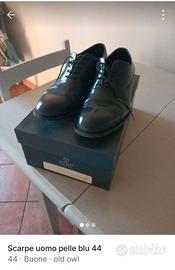 Scarpe uomo classiche da cerimonia pelle blu 44 