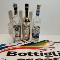 TRIS BELUGA VODKA BOTTIGLIE VUOTE DIVERSE 