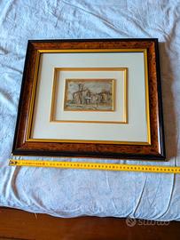 QUADRO LASTRA ARGENTO 925 CHIESA CORNICE LEGNO  Qu