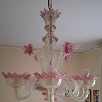 lampadario in vetro soffiato di Murano