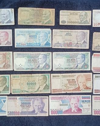 Turchia Lotto di 20  banconote turche.
