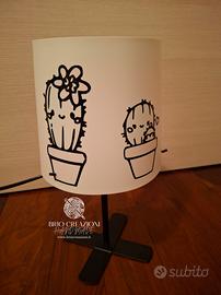 Abat jour da comodino, decorata a mano