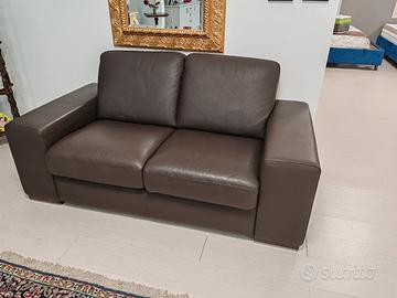 Divano 2 posti in vera pelle