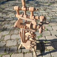 Ruota da filatura antica funzionante con pedale –